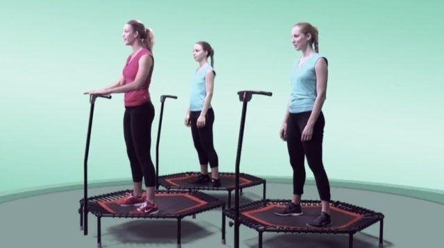 Jumping fitness on trampolines for weight loss
