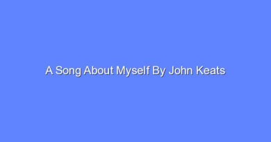 a song about myself by john keats 9353