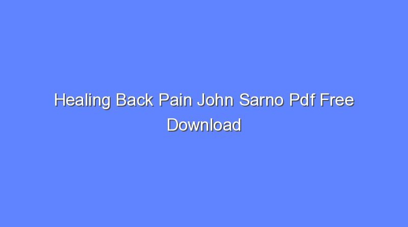 healing back pain john sarno pdf free download 8100