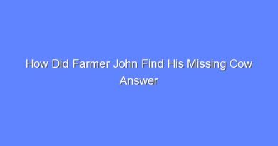 how did farmer john find his missing cow answer sheet 9681