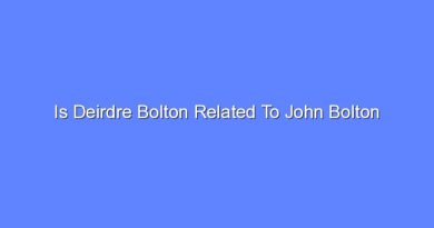 is deirdre bolton related to john bolton 8162