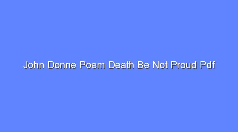 john donne poem death be not proud pdf 10197