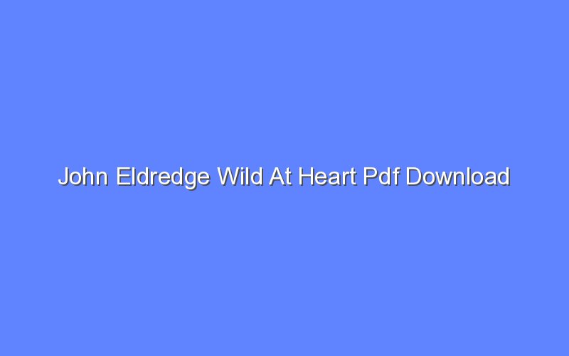 John Eldredge, Wild at Heart pdf