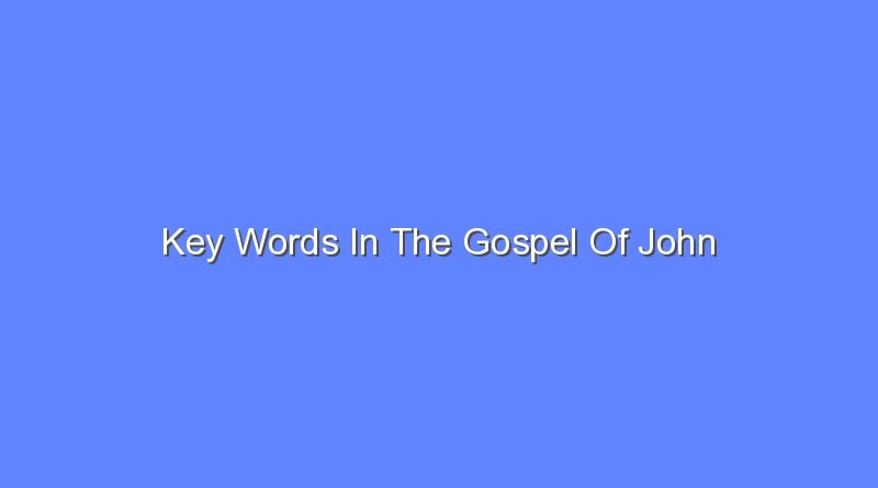 key words in the gospel of john 10665