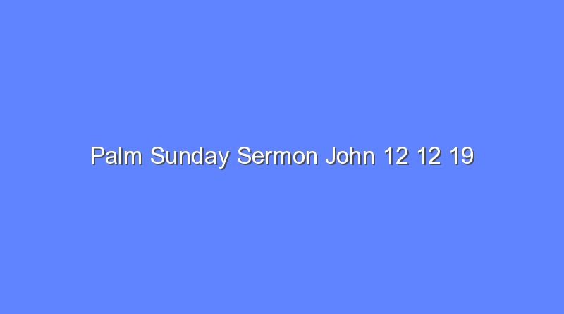 palm sunday sermon john 12 12 19 12833