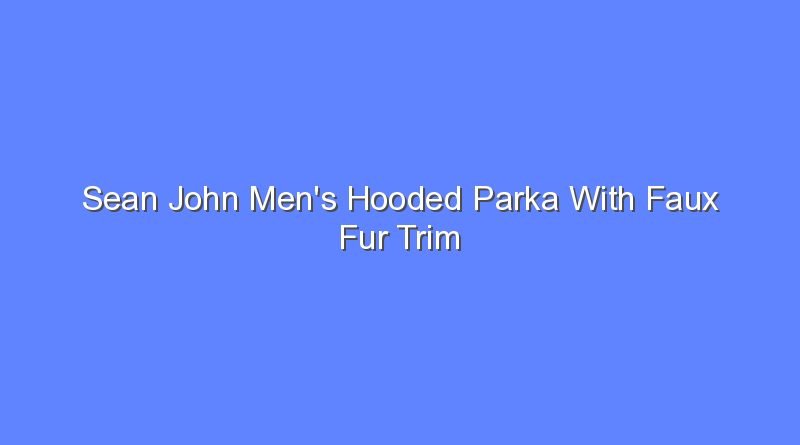 sean john mens hooded parka with faux fur trim 8967