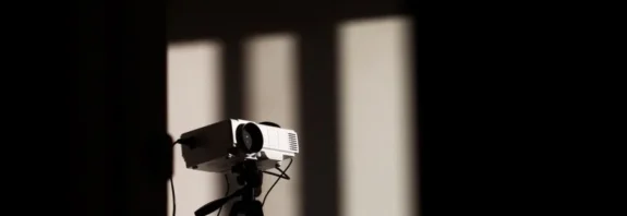 projector on white wall