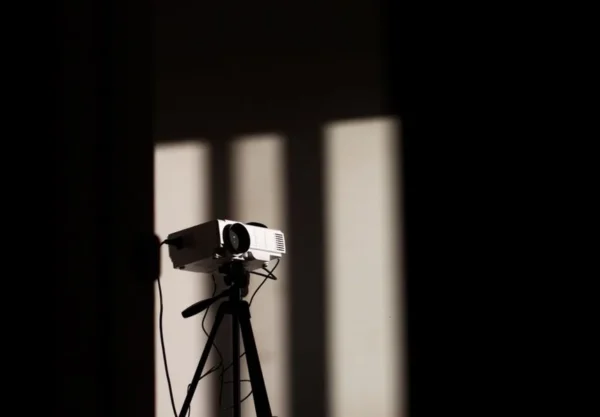 projector on white wall