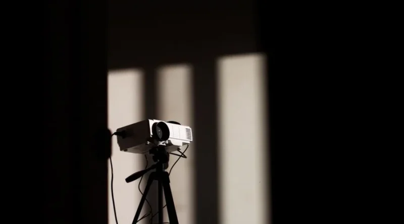 projector on white wall