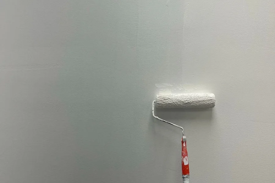 Clean smooth white painted interior room wall